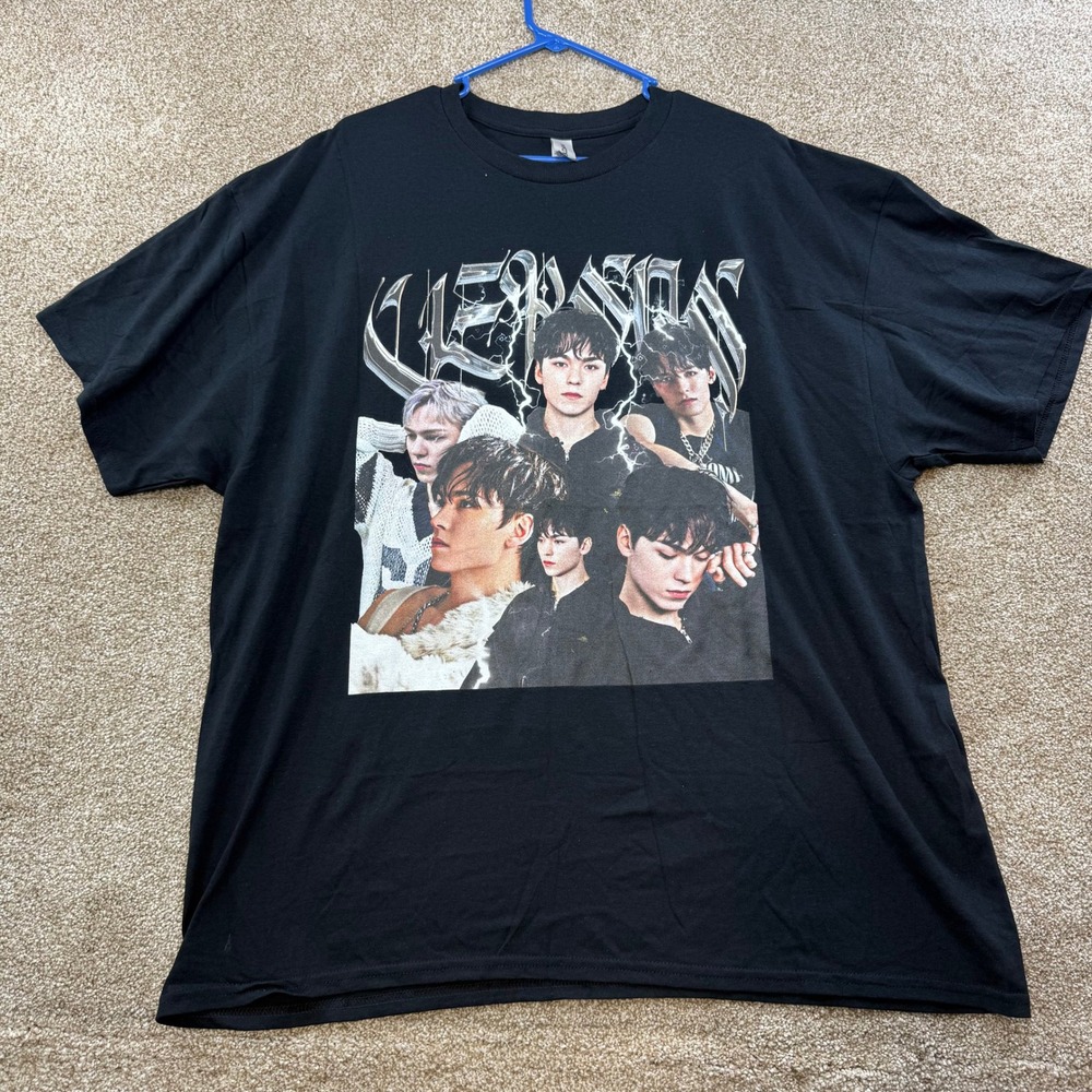 Seventeen Vernon K-Pop T-Shirt Black Mens 2XL XXL Korean Band Merch Concert Tee